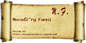 Mocsáry Fanni névjegykártya