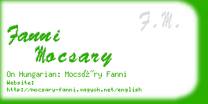 fanni mocsary business card